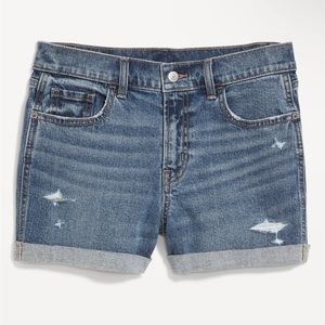 Old Navy Women's Size 0 Mid-Rise Ripped Boyfriend Denim Shorts
